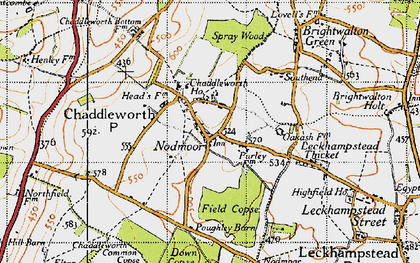 Old map of Nodmore in 1947