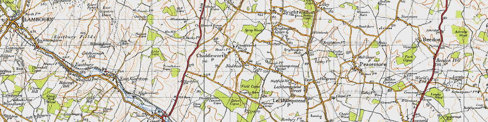 Old map of Nodmore in 1947
