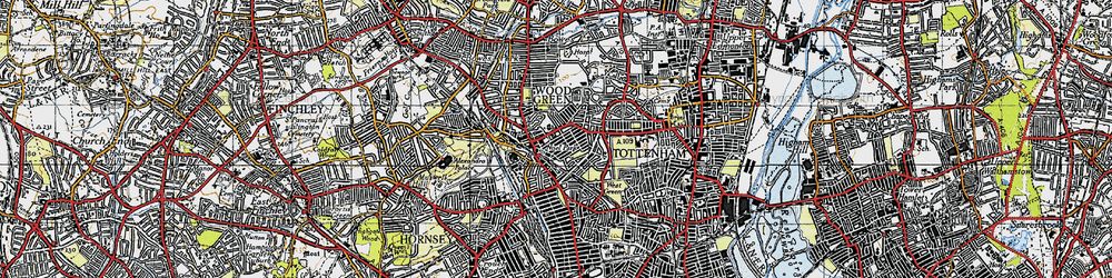Old map of Noel Park in 1946