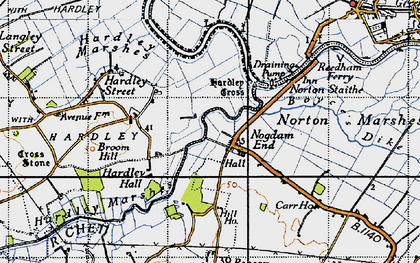 Old map of Nogdam End in 1946