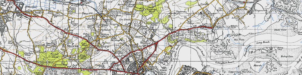 Old map of Noke Street in 1946