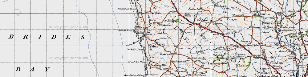 Old map of Nolton Cross in 1946