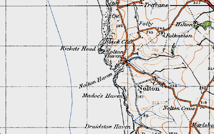 Old map of Nolton Haven in 1946