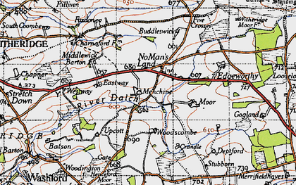 Old map of Woodscombe in 1946