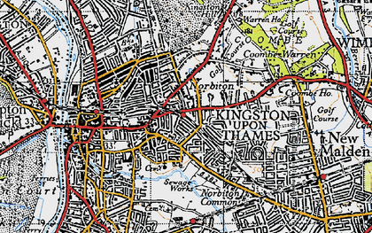 Old map of Norbiton in 1945