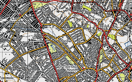 Old map of Norbury in 1946