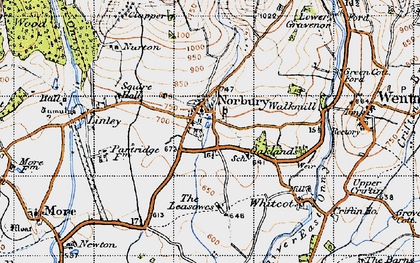 Old map of Norbury in 1947
