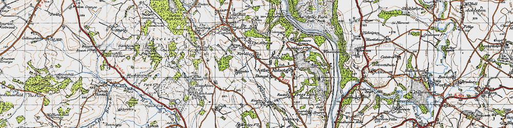 Old map of Nordley in 1946