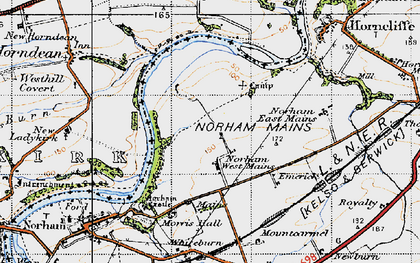 Old map of Mount Carmel in 1947