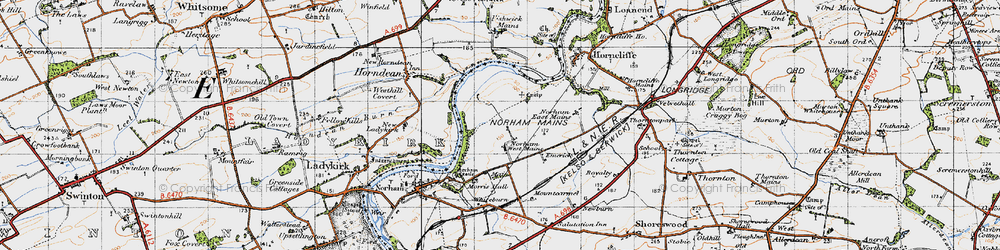 Old map of Mount Carmel in 1947