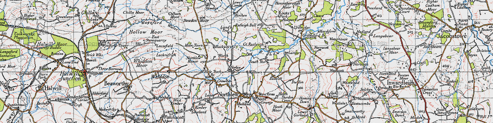 Old map of Norley in 1946