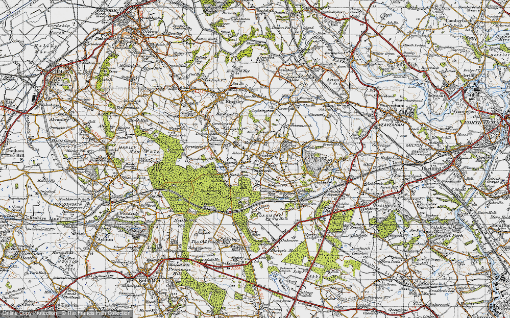 Old Map of Norley, 1947 in 1947