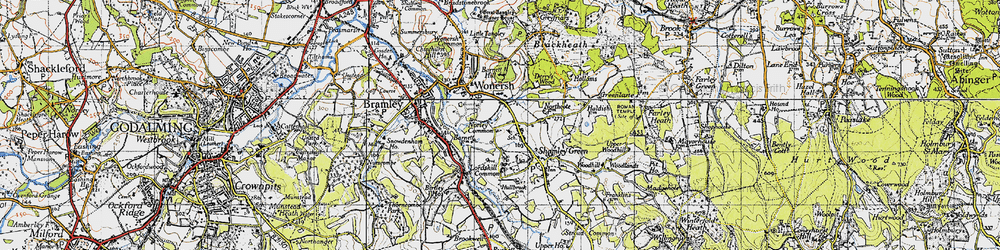 Old map of Norley Common in 1940