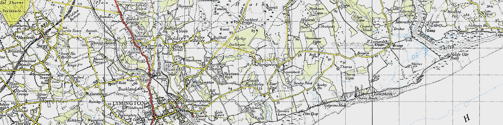 Old map of Norleywood in 1945
