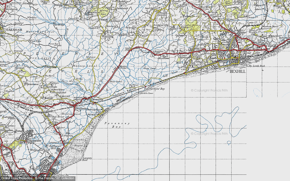 Old Map of Norman's Bay, 1940 in 1940