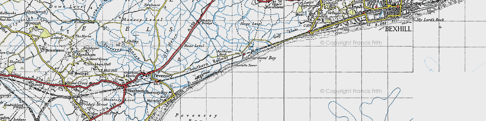 Old map of Norman's Bay in 1940