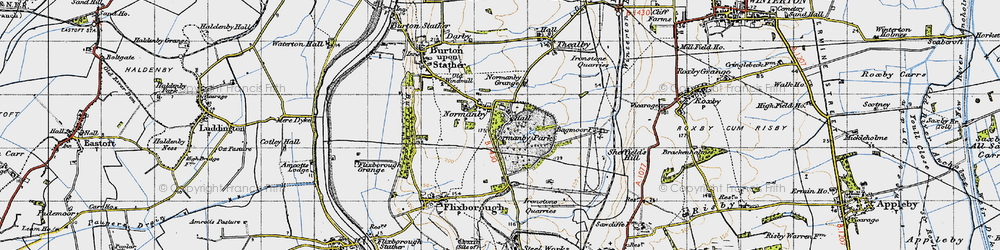 Old map of Normanby in 1947