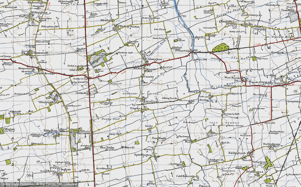 Old Map of Normanby-by-Spital, 1947 in 1947