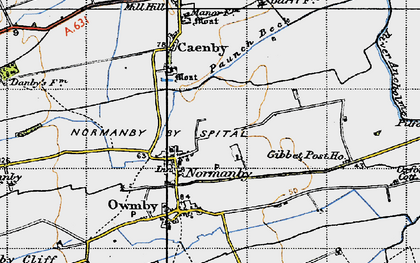 Old map of Normanby-by-Spital in 1947