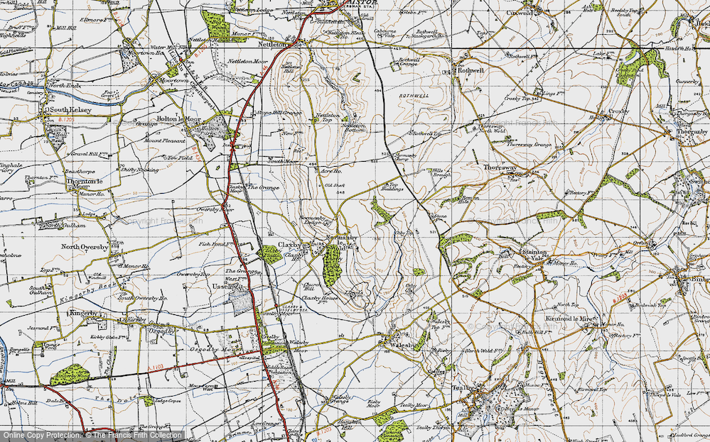 Old Map of Historic Map covering Top Buildings in 1946