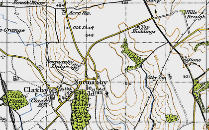 Old map of Normanby le Wold in 1946