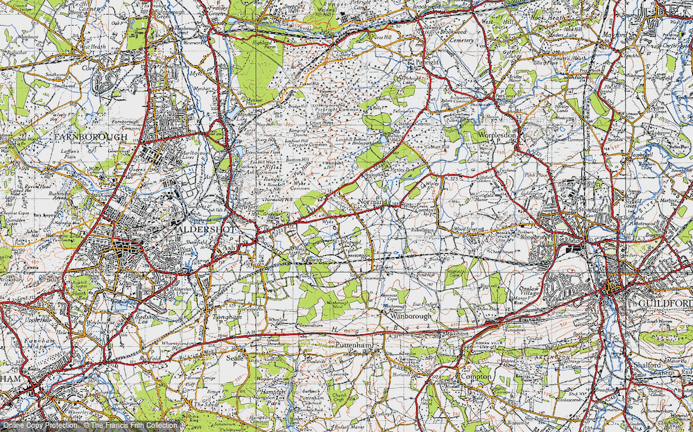 Old Map of Historic Map covering Wyke Common in 1940