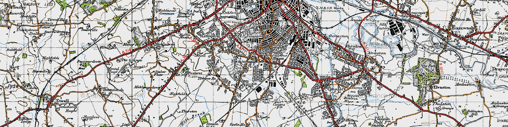 Old map of Normanton in 1946