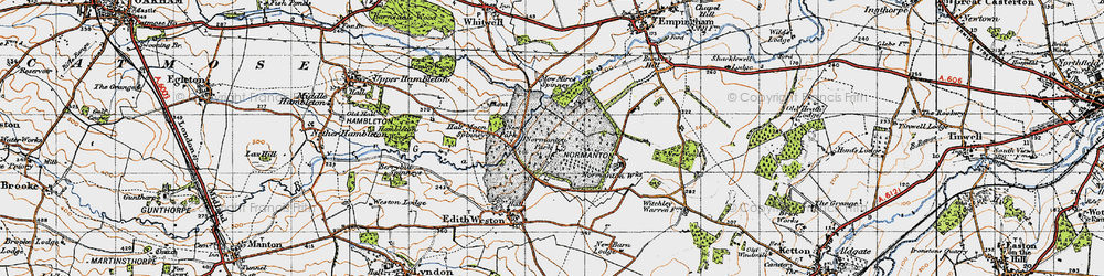 Old map of Normanton in 1946
