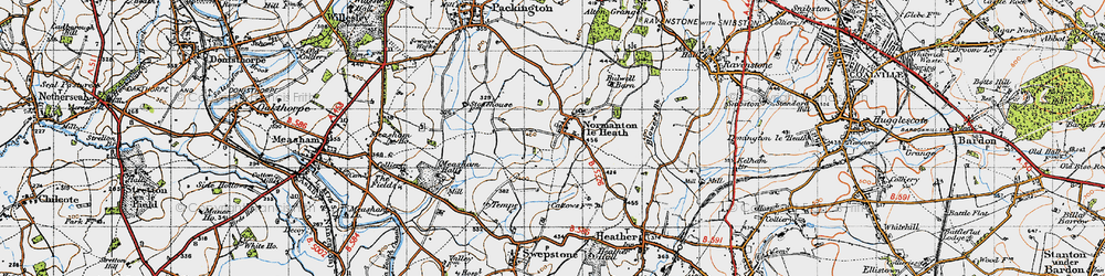 Old map of Normanton le Heath in 1946