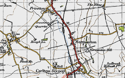 Old map of Normanton-on-Cliffe in 1946