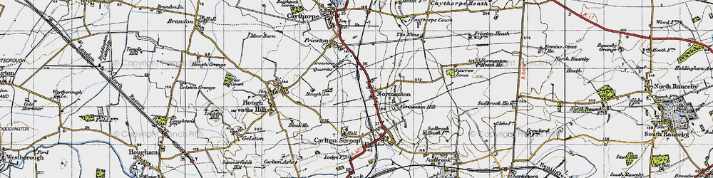 Old map of Normanton-on-Cliffe in 1946