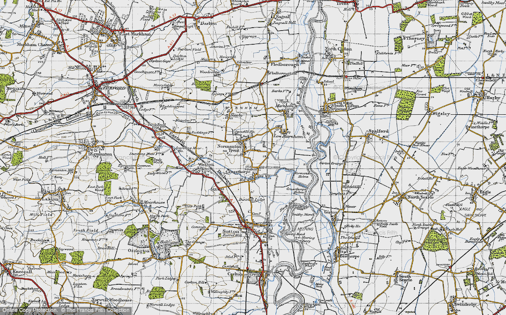 Old Map of Normanton on Trent, 1947 in 1947