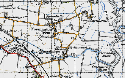 Old map of Normanton on Trent in 1947