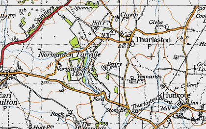 Old map of Normanton Turville in 1946