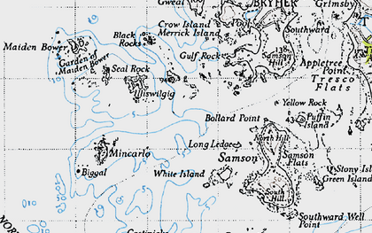 Old map of Nut Rock in 1946