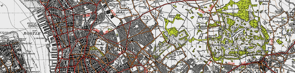 Old map of Norris Green in 1947