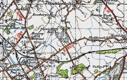 Old map of Norris Hill in 1946