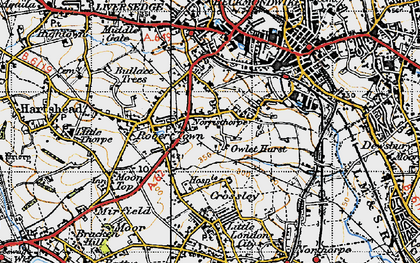 Old map of Norristhorpe in 1947