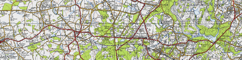 Old map of North Ascot in 1940