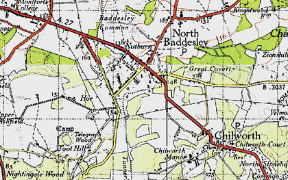 Old map of North Baddesley in 1945