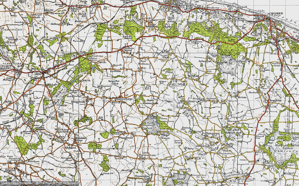 Old Map of North Barningham, 1945 in 1945
