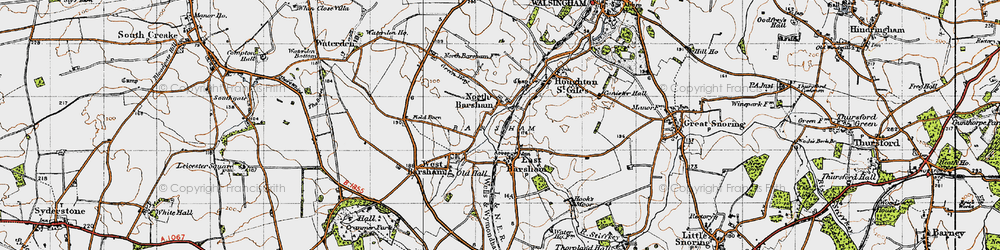 Old map of North Barsham in 1946
