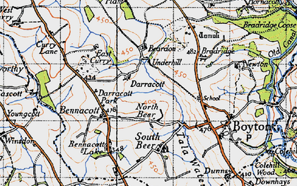 Old map of Beardon in 1946