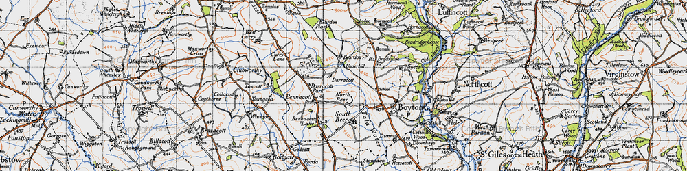 Old map of Bradridge in 1946