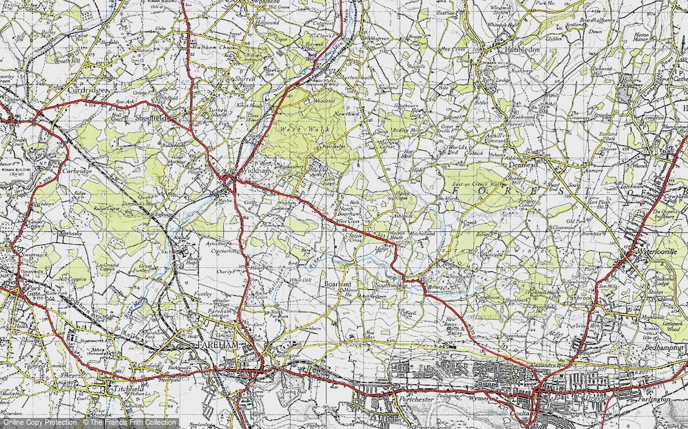 Old Map of North Boarhunt, 1945 in 1945