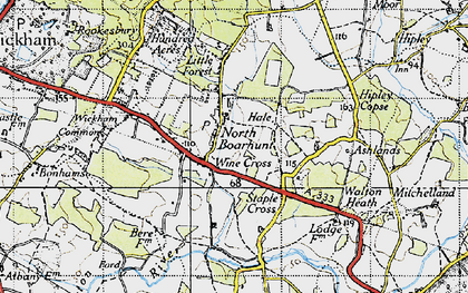 Old map of North Boarhunt in 1945