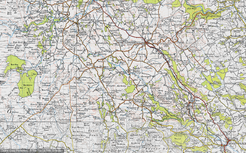Old Map of North Bovey, 1946 in 1946