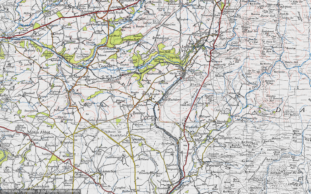 Old Map of North Brentor, 1946 in 1946