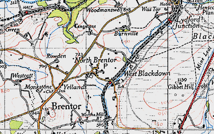 Old map of North Brentor in 1946