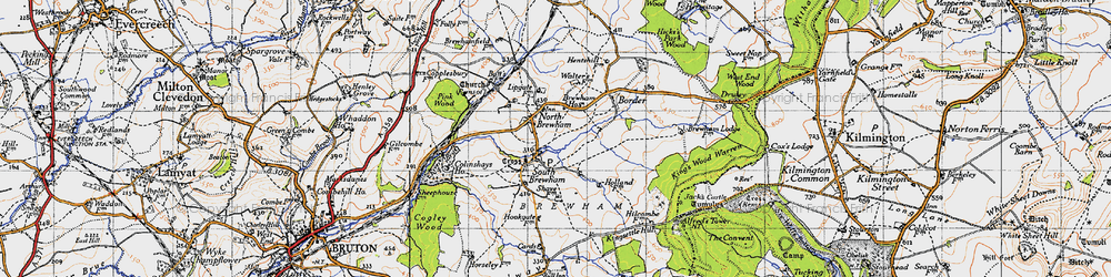 Old map of North Brewham in 1946